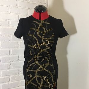 Short Navy Chain Detail Dress